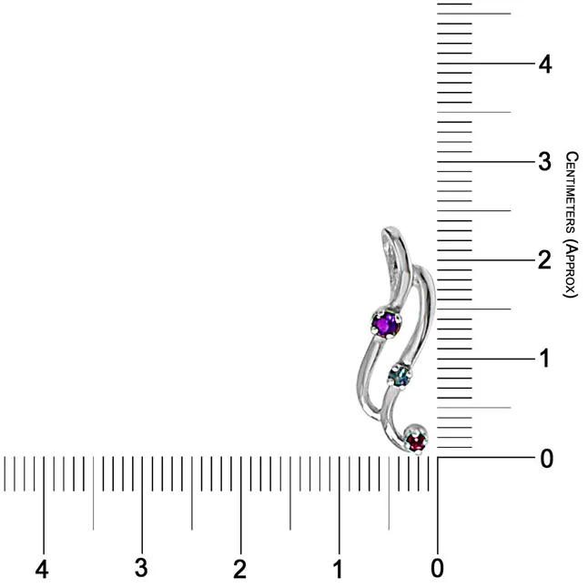 Curvy Blue Topaz, Amethyst Rhodolite & 925 Sterling Silver Pendant with 18 IN Chain (SDP472)