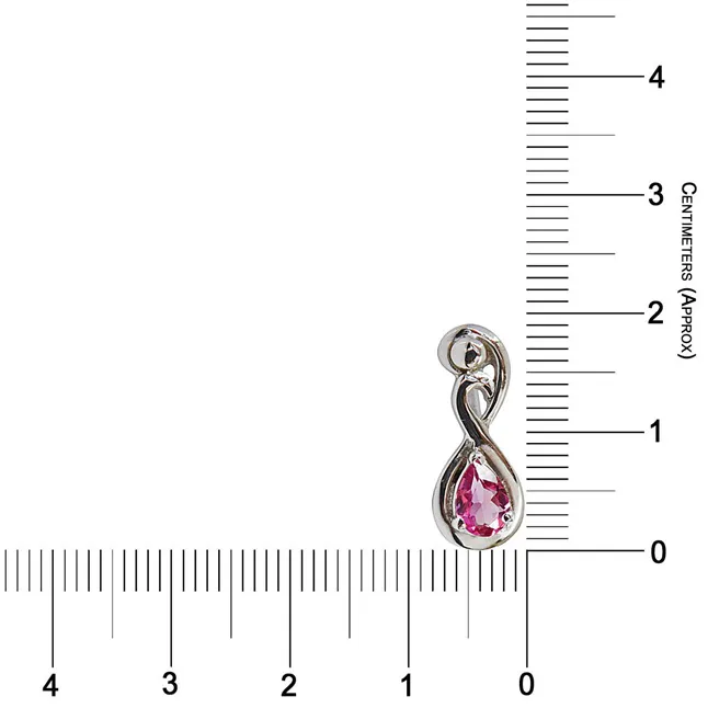 Trendy Curved Pear Pink Tourmaline & 925 Sterling Silver Pendant with 18 IN Chain (SDP491)