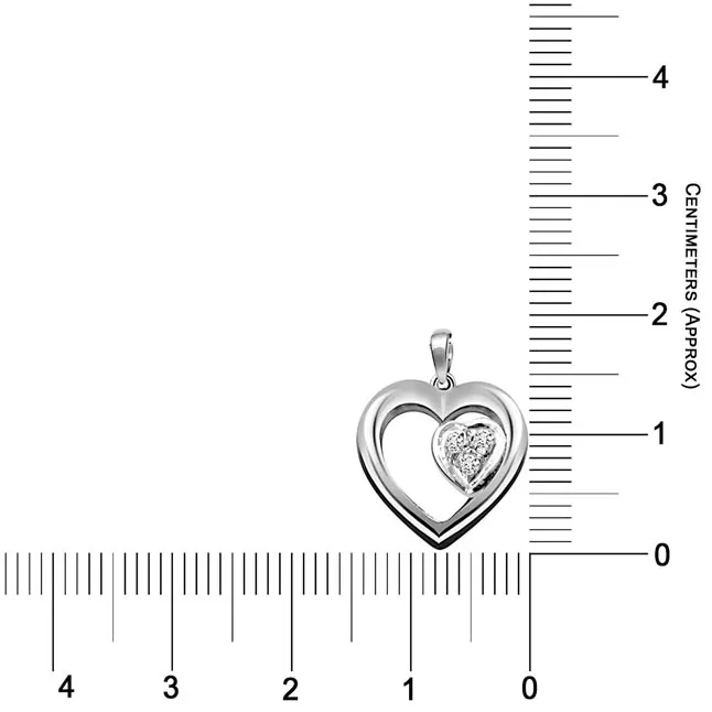 Symbol of Love - Real Diamond & Sterling Silver Pendant with 18 IN Chain (SDP51)