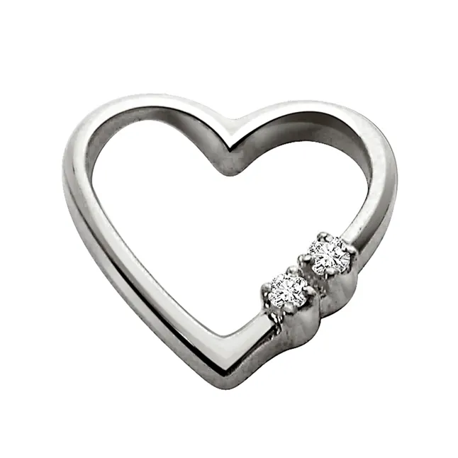 Express your Love - Real Diamond & Sterling Silver Pendant with 18 IN Chain (SDP52)