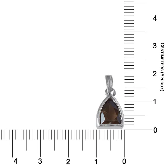 Pointed Dome Shaped Smokey Topaz and 925 Sterling Silver Pendant with 18 IN Chain (SDP524)