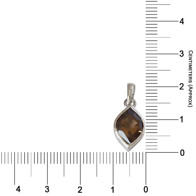 Marquise Shaped Smokey Topaz and 925 Sterling Silver Pendant with 18 IN Chain (SDP526)