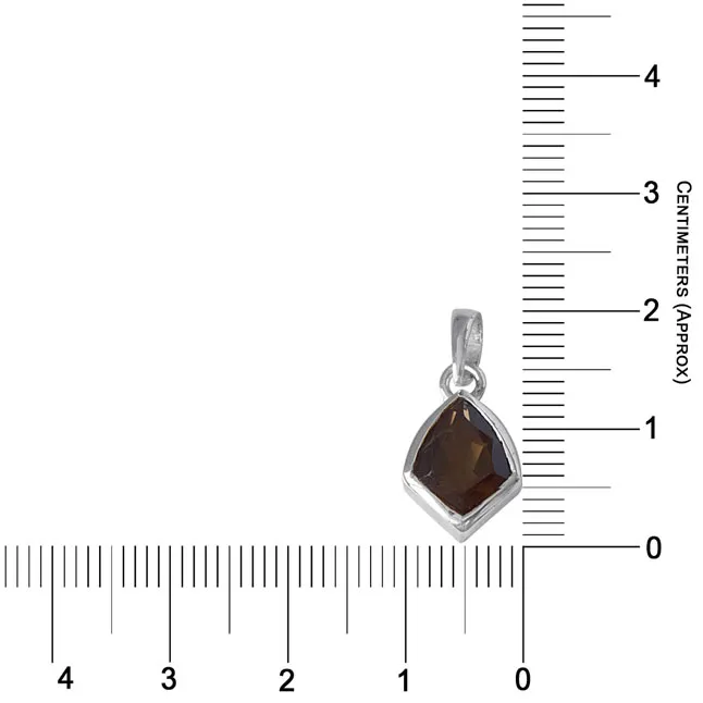 Kite Shaped Smokey Topaz and 925 Sterling Silver Pendant with 18 IN Chain (SDP530)