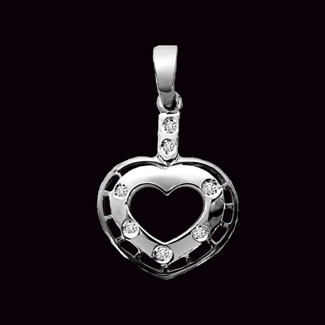 Game of Love - Real Diamond & Sterling Silver Pendant with 18 IN Chain (SDP58)