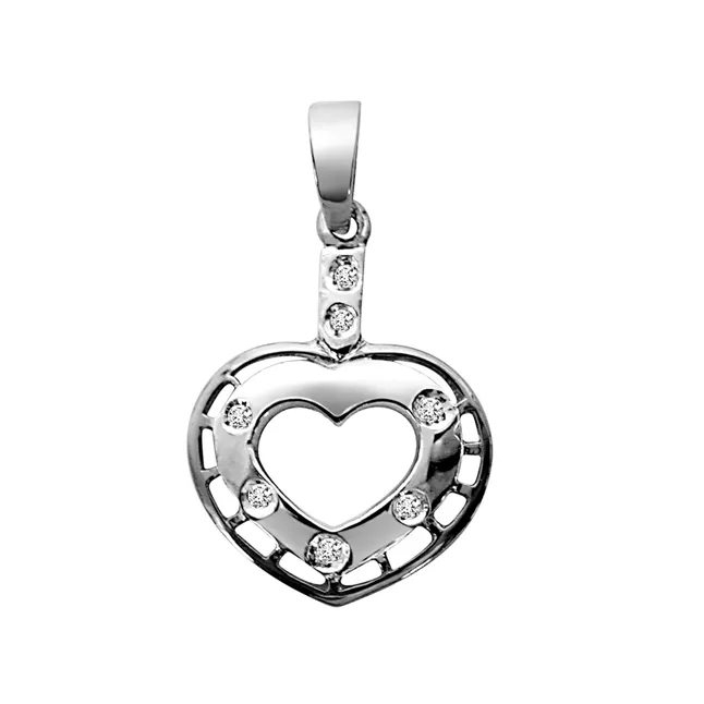 Game of Love - Real Diamond & Sterling Silver Pendant with 18 IN Chain (SDP58)