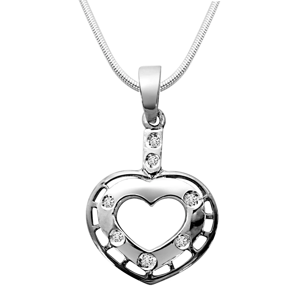 Game of Love - Real Diamond & Sterling Silver Pendant with 18 IN Chain (SDP58)