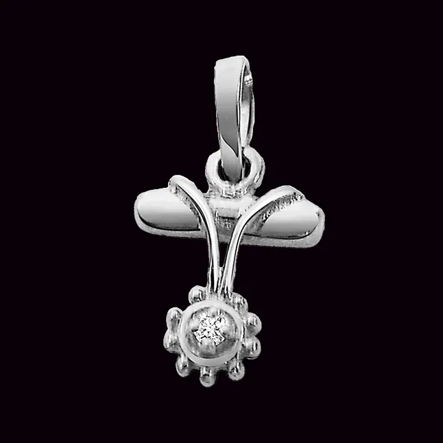 Lovable - Real Diamond & Sterling Silver Pendant with 18 IN Chain (SDP60)