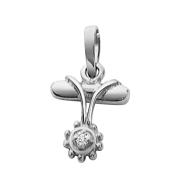 Lovable - Real Diamond & Sterling Silver Pendant with 18 IN Chain (SDP60)