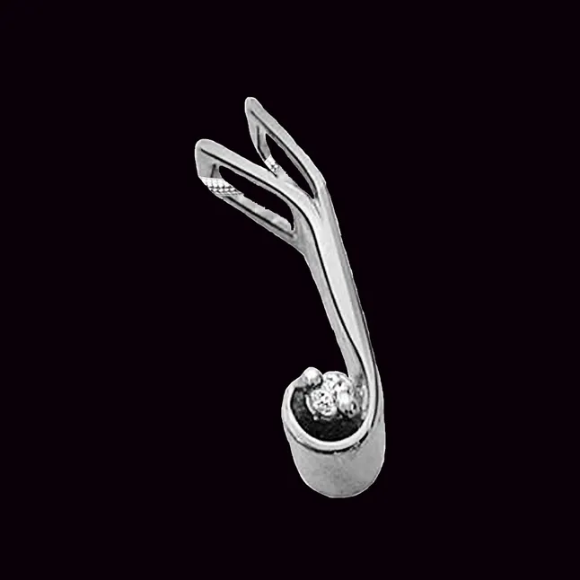 Sweet Love - Real Diamond & Sterling Silver Pendant with 18 IN Chain (SDP62)