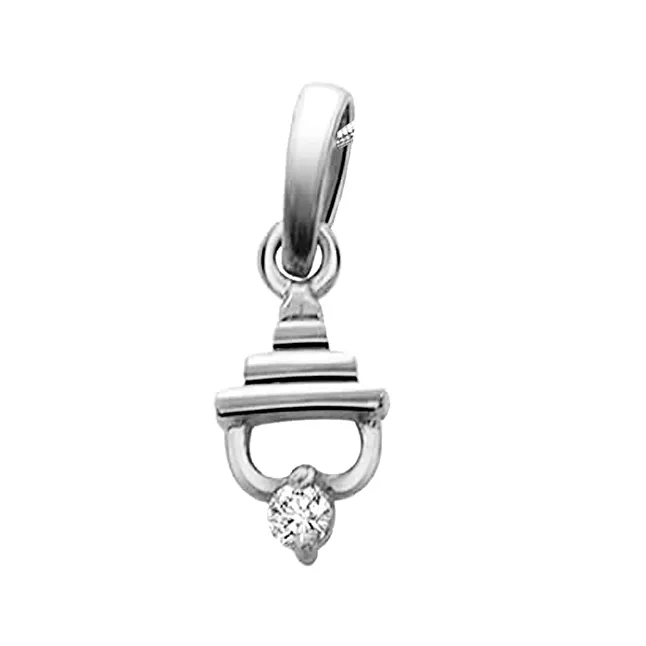 Temple Beauty - Real Diamond & Sterling Silver Pendant with 18 IN Chain (SDP63)