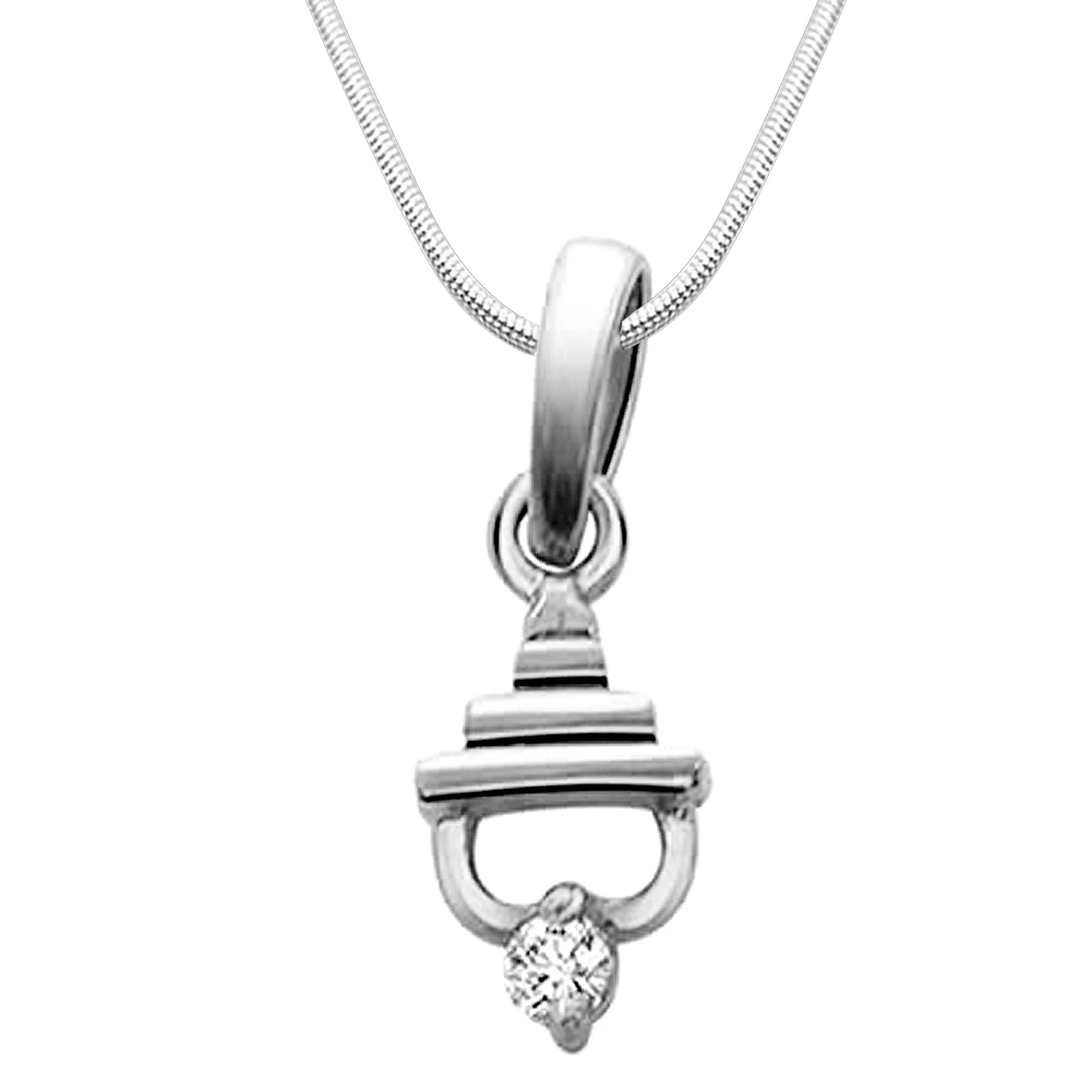 Temple Beauty - Real Diamond & Sterling Silver Pendant with 18 IN Chain (SDP63)