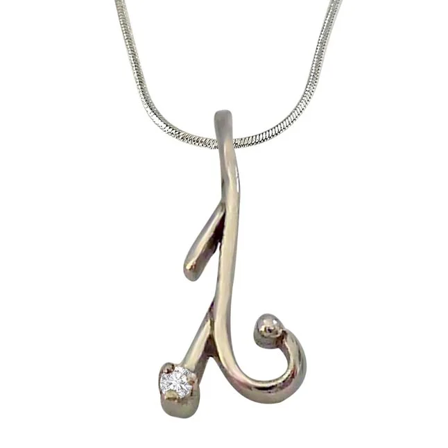 Passionate Diamond & Silver Pendant with Silver Finished Chain (SDP66)