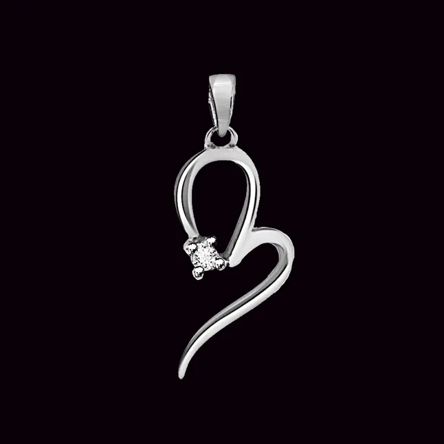 Divine Glitter - Real Diamond & Sterling Silver Pendant with 18 IN Chain (SDP77)