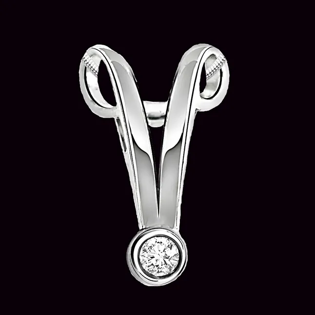 Only for You - Real Diamond & Sterling Silver Pendant with 18 IN Chain (SDP8)