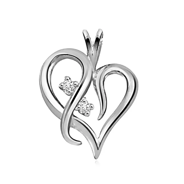 With You Always - Real Diamond & Sterling Silver Pendant with 18 IN Chain (SDP83)