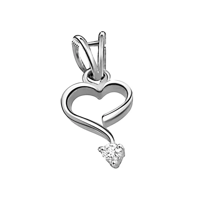 Intricate Love - Real Diamond & Sterling Silver Pendant with 18 IN Chain (SDP87)