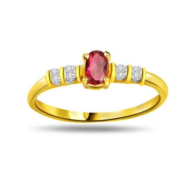 Lady Love Trendy Diamond & Ruby Ring (SDR1000)