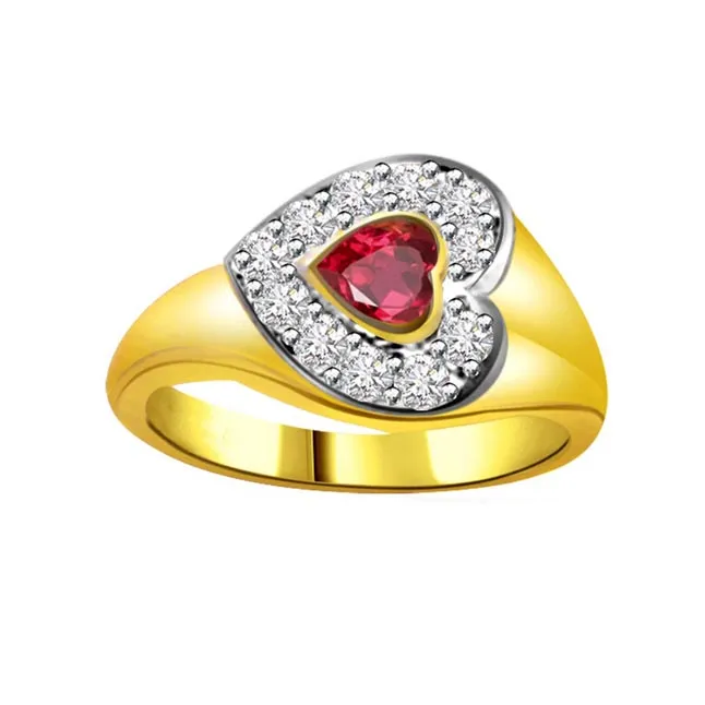 Lover's Choice Diamond & Ruby Heart rings SDR1005