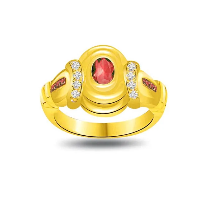 Golden Bride 0.16cts Diamond & Ruby Ring (SDR1006)