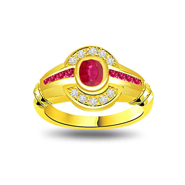 Bridal Status Classic Ruby & Diamond Ring (SDR1007)