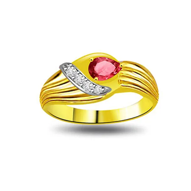 A Celebration Diamond & Ruby Ring in 18kt Gold (SDR1011)