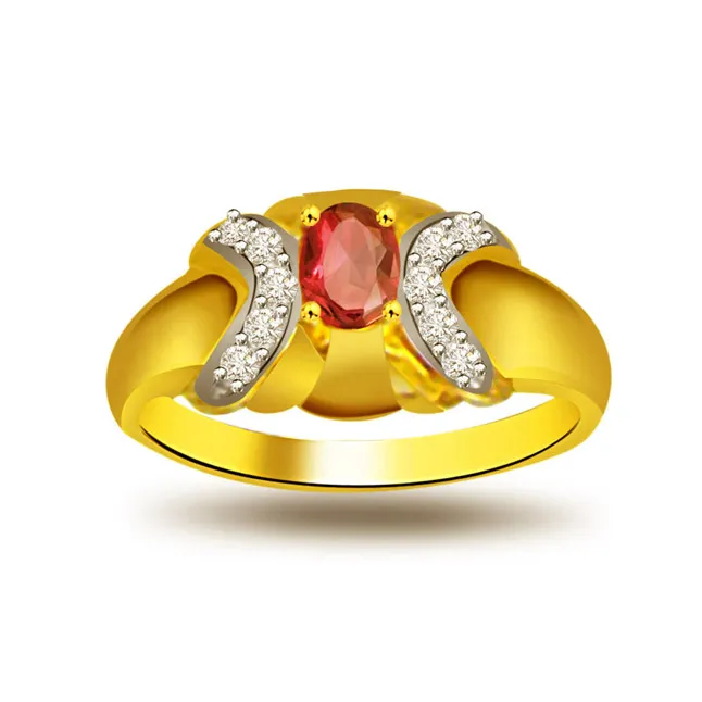 Admiring Love Diamond & Ruby Gold Ring (SDR1012)