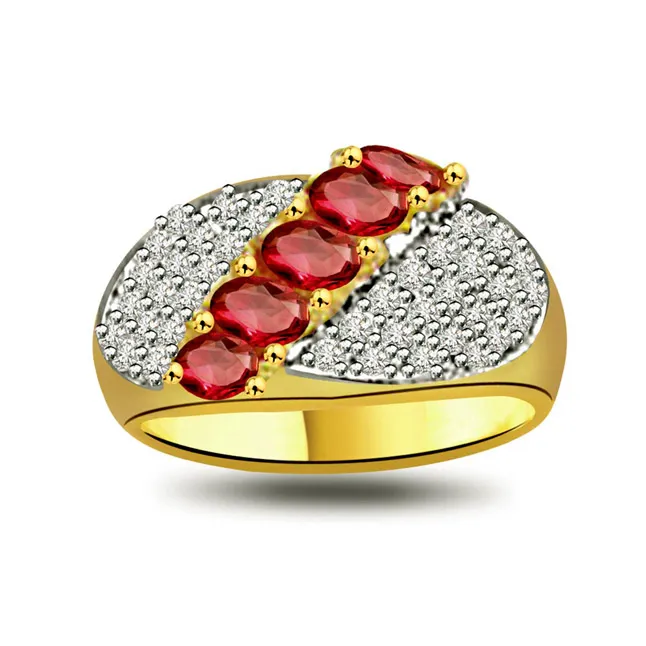 World of Dazzle 0.40cts Diamond & Ruby Ring (SDR1016)