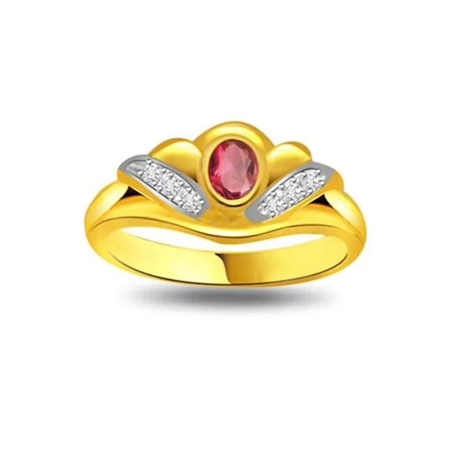 Goldmine Glitter Shimmer Diamond & Ruby Ring (SDR1018)