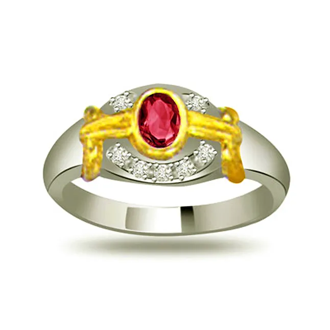 Treasure Look Trendy Diamond & Ruby Ring (SDR1021)