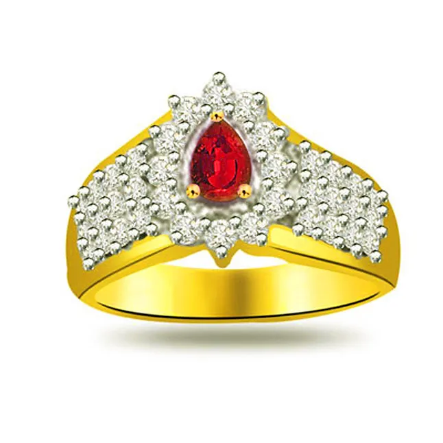 Princess of The Universe 0.40cts Diamond & Ruby Ring (SDR1022)