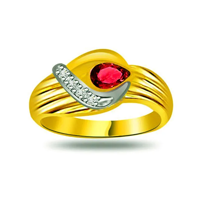 Ruby Delight Trendy Diamond & Ruby Ring (SDR1026)
