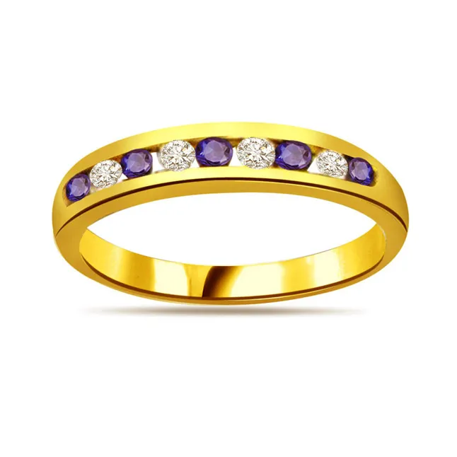 Blue Desire Elegant Diamond & Sapphire Ring (SDR1046)