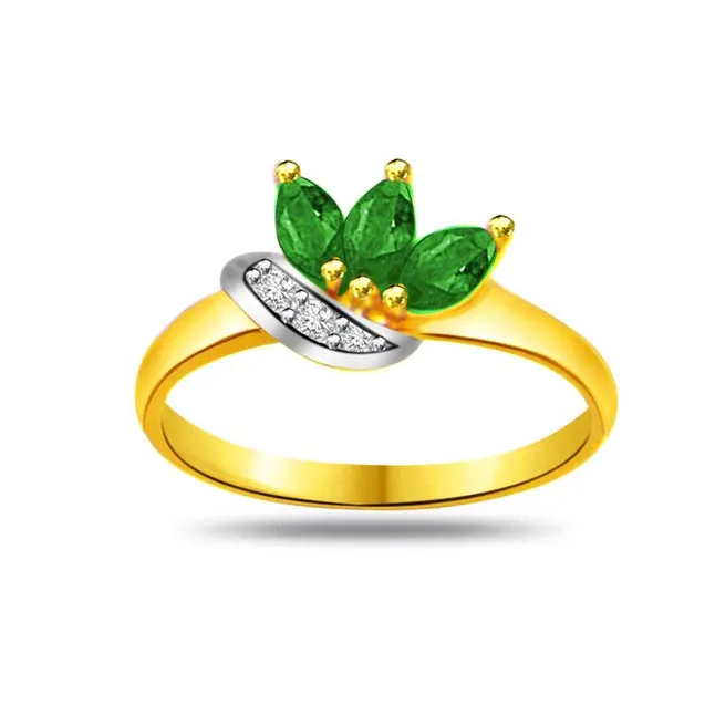 Bird of Paradise Fine Diamond & Emerald Ring (SDR1054)