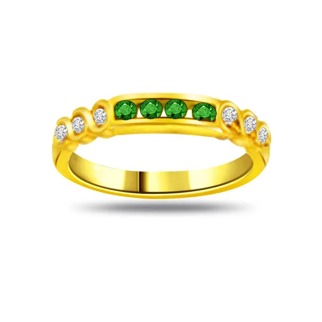 Tie of Love Trendy Diamond & Emerald Ring (SDR1062)