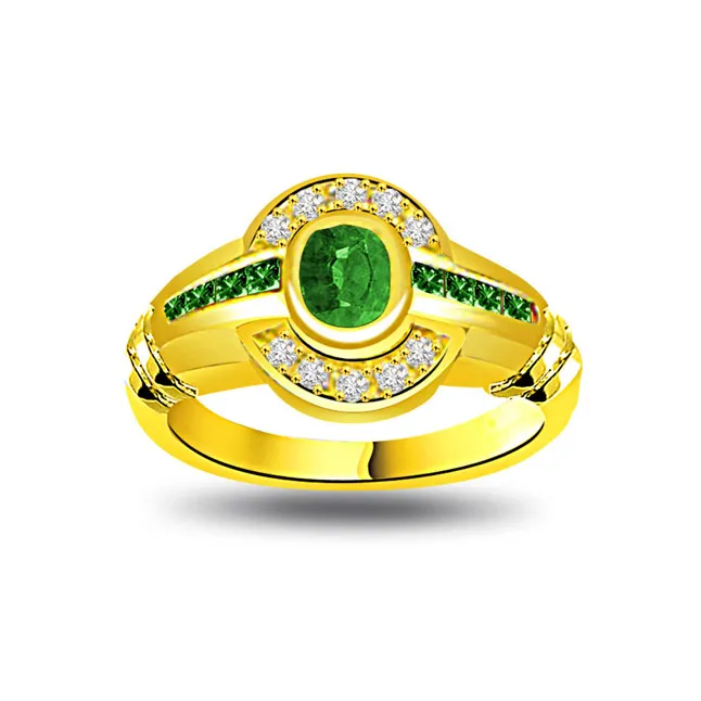 Green Beauty Elegant Diamond & Emerald Ring (SDR1070)