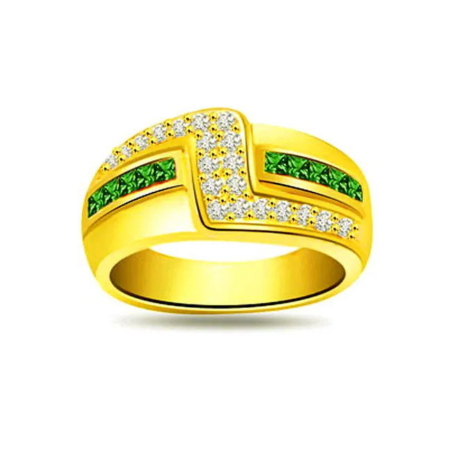 Emerald Enchantress 0.25cts Diamond & Emerald Gold Ring (SDR1077)