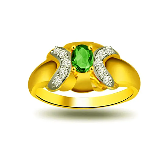 Secret Desire Classic Diamond & Emerald Ring (SDR1081)