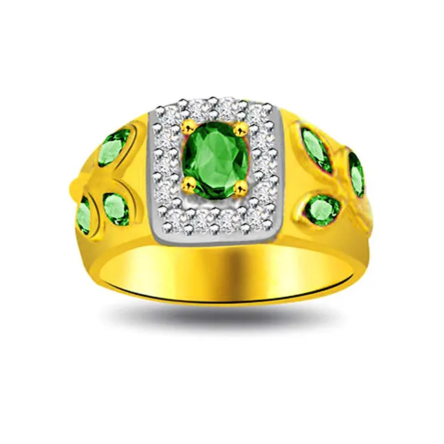 Spring Here Classic Diamond & Emerald Ring (SDR1084)