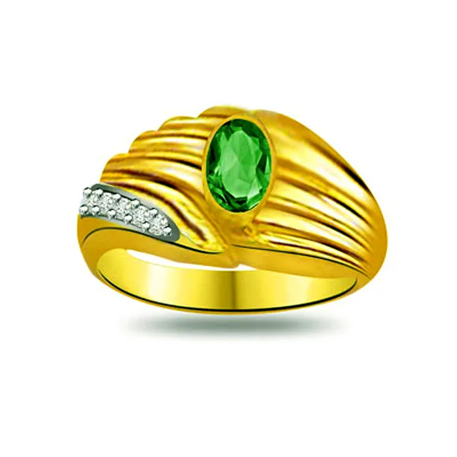 Wrap of Emerald Trendy Diamond & Emerald Ring (SDR1094)