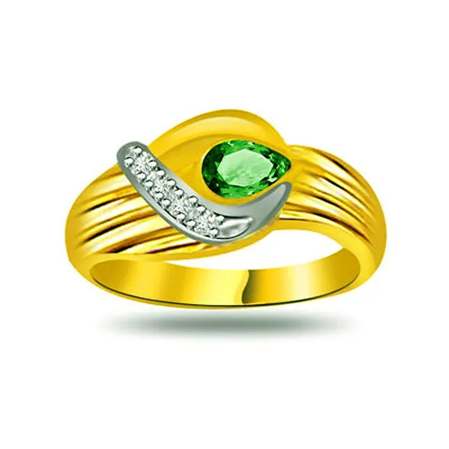 Precious Royal Emerald Classic Diamond & Emerald rings SDR1095 -Diamond & Emerald