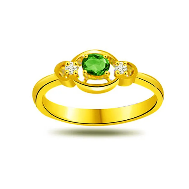 Loved One Diamond & Emerald Ring in 18kt Gold (SDR1098)