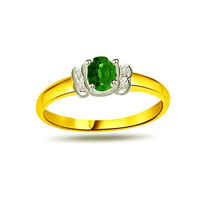 Timeless Radiance Trendy Real Diamond & Emerald Ring (SDR1101)