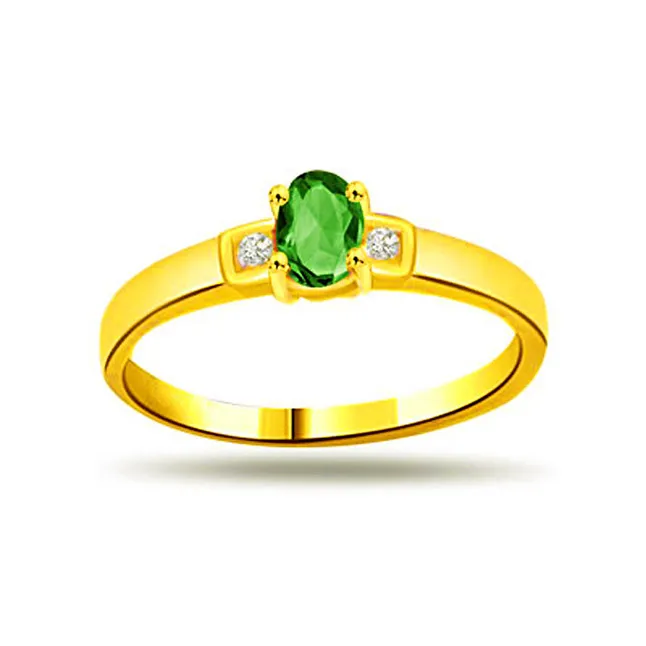 Emerald Power Classic Real Diamond & Emerald Ring (SDR1102)
