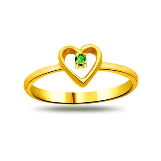 Wedding Infinity Emerald Heart rings SDR1108