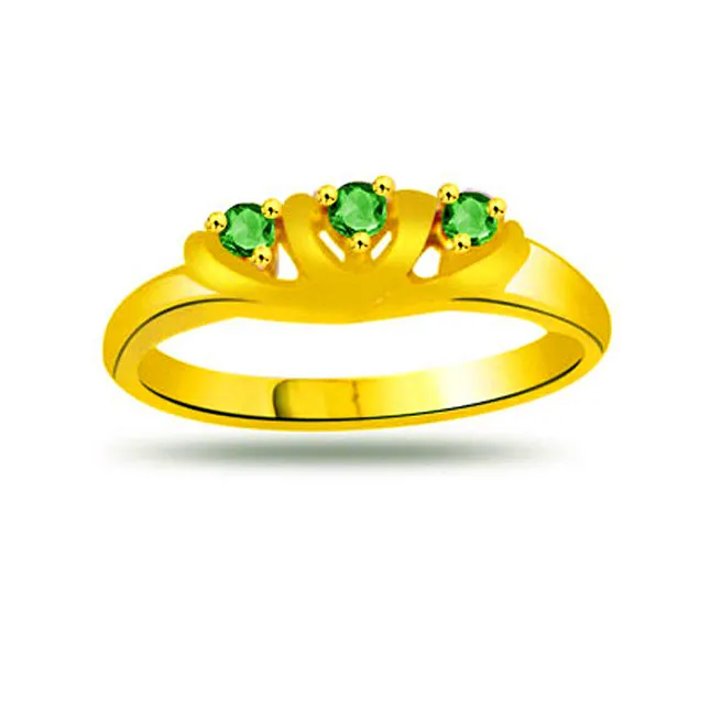 Green Dream Real Emerald Gold Ring (SDR1109)