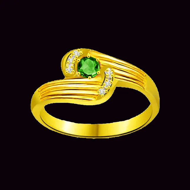 Drop of Desire Classic Real Diamond & Emerald Ring (SDR1114)