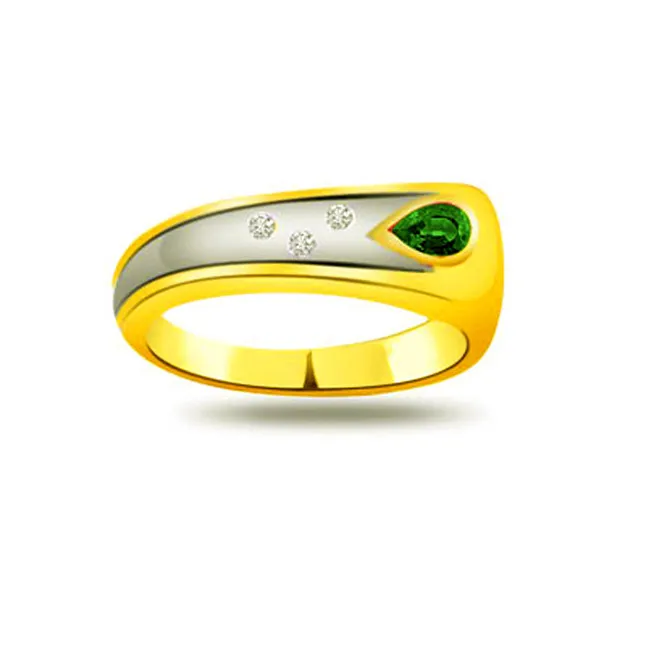 Magic Hold Trendy Diamond & Emerald rings SDR1123 -Diamond & Emerald
