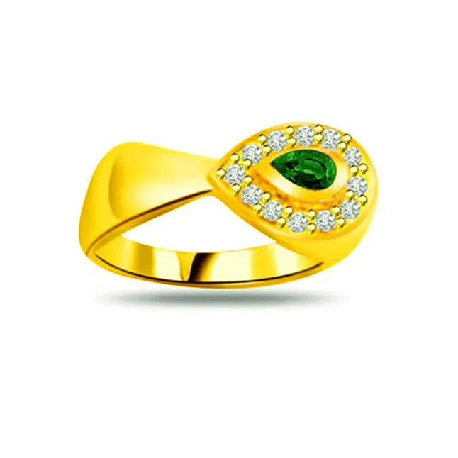 Divine Grace Classic Real Diamond & Emerald Ring (SDR1125)