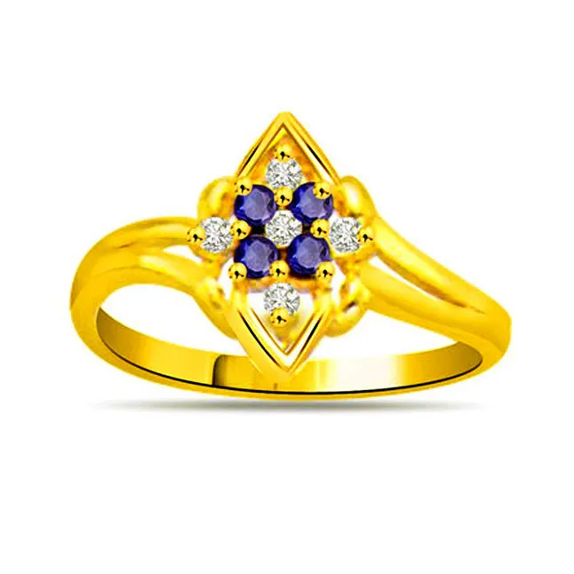 Brightening Blind Classic Real Diamond & Sapphire Ring (SDR1129)