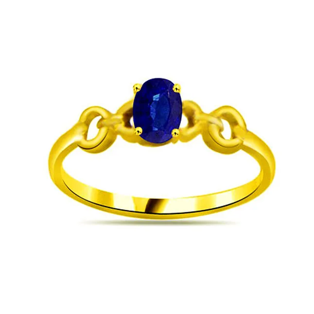 Real Oval Sapphire Gold Ring (SDR1134)